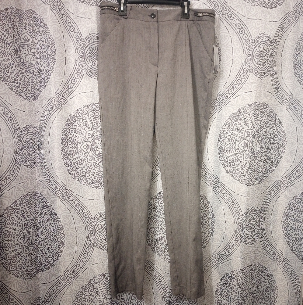 NWTWorthington Grey Slacks Trousers Zipper Waist Detail Dress Pants WomenSize 10 - Picture 8 of 16